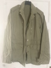 Ladies Jacket Size  L. Khaki Green. Vera Lucy. Skull Detail.
