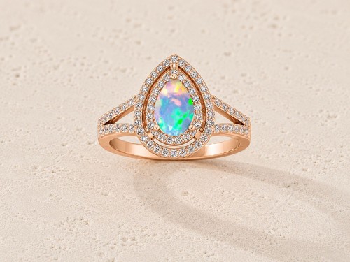 Ethiopian fire opal ring - opal,