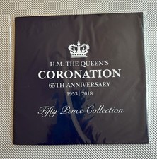HM the Queens Coronation 65th Anniversary 2018 Silver Fifty Pence Coin Set