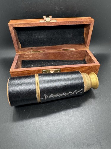 Brass nautical telescope with - nautical,