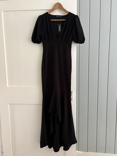 Boohoo black fishtail maxi - boohoo,