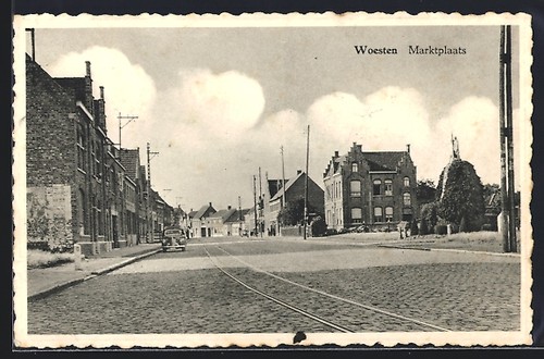 Old postcard woesten - old,