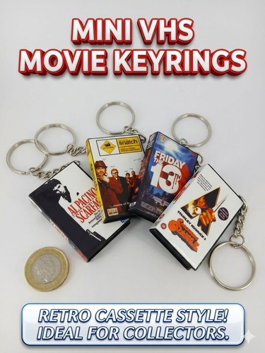 Mini vhs tape keyring - vhs, custom