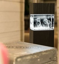 Wood Column For 3D Glass Crystal Laser Electric LED Light Up Stand Base Display