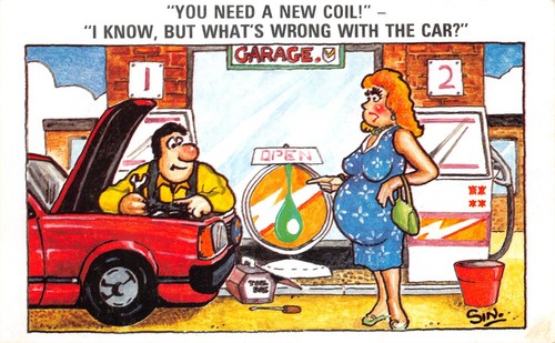 Sapphire comic postcard garage - sapphire,