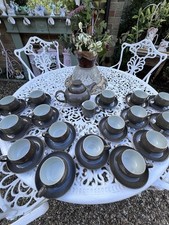 Denby Greystone Tea Cup And Saucer X 15, Tea Pot, Sugar Bowl and Milk Jug