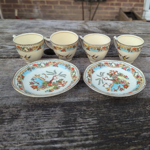 Parrot coronet ware cups - co,