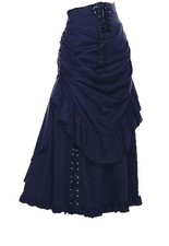 Navy Blue Cyber Steampunk Bustle Skirt Plus Size 20 22 24 26 (2 piece skirt)
