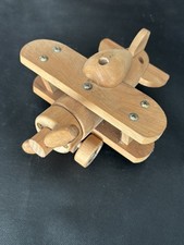 Solid Wooden Bi-Plane Model 7"