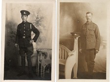 2 early RP POSTCARDS - WW1 Soldiers, Suffolk Regiment