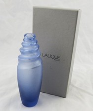 Lalique Crystal Cebu Nacre Bleu Blue Vase 7" NIB France