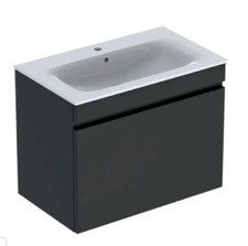 Geberit Renova Plan 800mm Slim Rim Vanity Basin Unit - Lava - 501.916.JK.1
