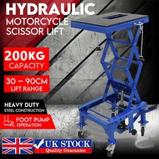 Hydraulic Scissor 440lbs Bike Motorcycle Lift With 4 Wheel Motorbike Jack Stand
