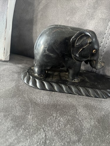Vintage carved ebony elephant
