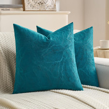 Teal Velvet Throw Pillow