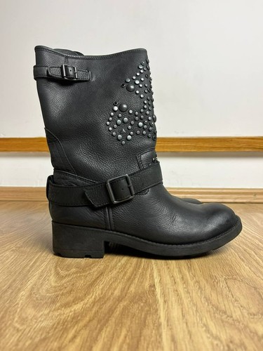 Ddp ash black leather - black,