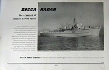 Old Vintage Print 1936-54 Decca Radar Modern Marine Radar Ship Coniston 20th
