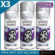 3 x SILVER WHEEL SPRAY PAINT