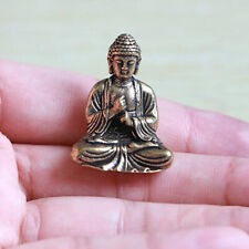 Small Chinese Buddhism lucky Pure Copper Brass Bronze Sakyamuni Buddha Statue