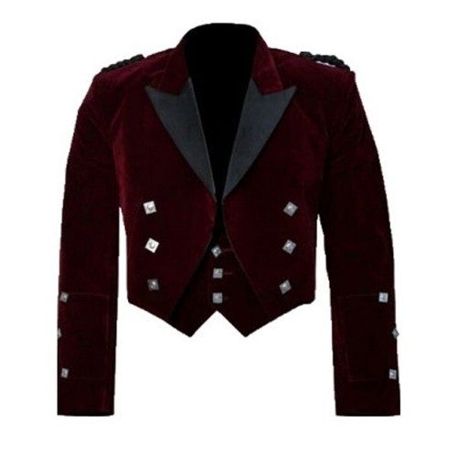 Men scottish maroon velvet - men's,