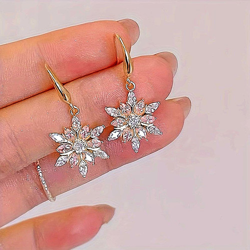 Crystal flower dangle fashion - crystal,