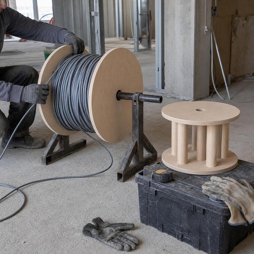 Wooden cable spool plywood - wooden,