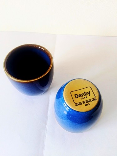 Denby imperial blue egg - , cups
