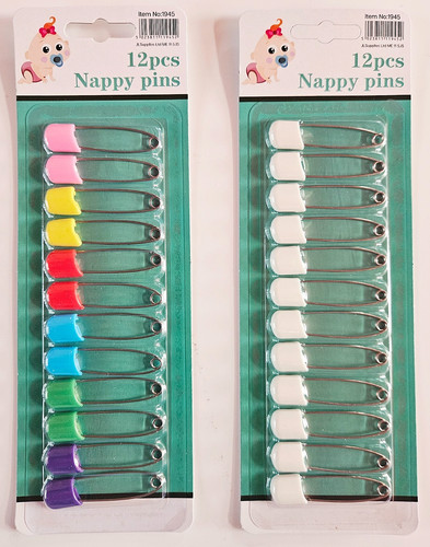 Baby nappy diaper pins white - ,