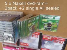 Lot, 5 x 2.8gb Maxell DVD-ram