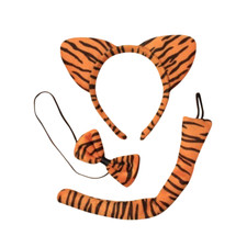 Tiger Ears & Tail Set Headband Fancy Dress Costume Accessory ONE SIZE FITS ALL