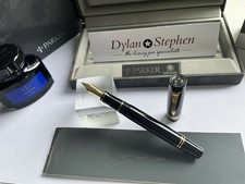 Parker Duofold Centennial MK1 Black GT fountain pen 18K medium nib