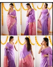 Designer linen silk saree