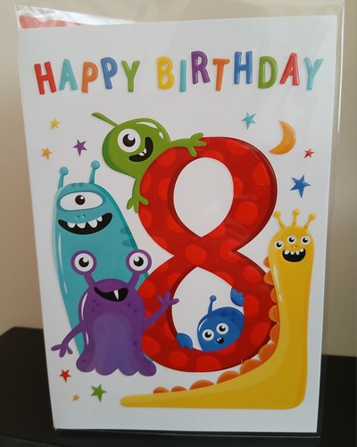 Boys 8th birthday greeting - birthday,