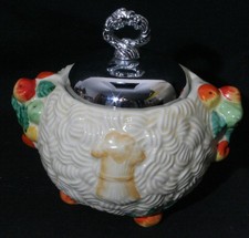 Antique Clarice Cliff Newport Pottery Lidded Celtic Harvest Sugar Preserve Pot 2