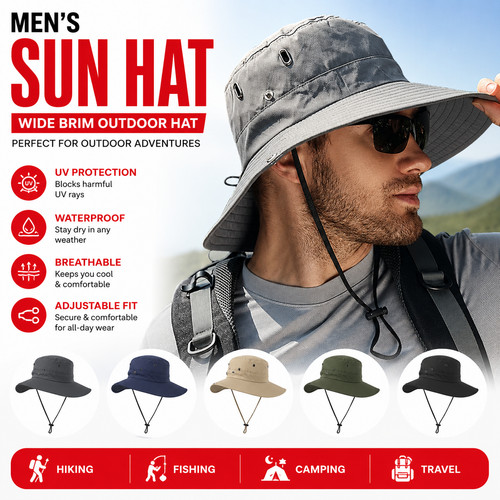Mens wide brim - mens, sun