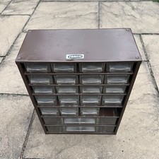 Vintage Raaco Brown Metal Tools Cabinet 21 Drawer Cabinet Small Parts Storage