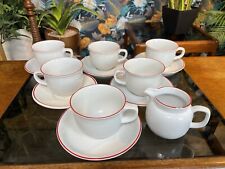 6 POOLE Pottery TANGO Tea Cups Saucers & Milk Jug Vintage 1980s Set Ceramic