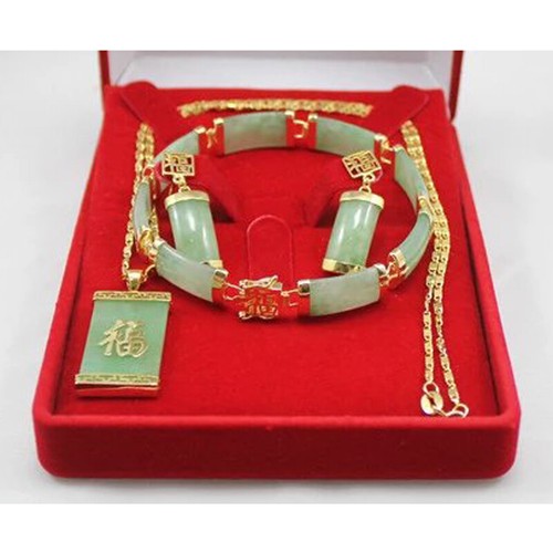 Green jade necklace - necklace, bracelet