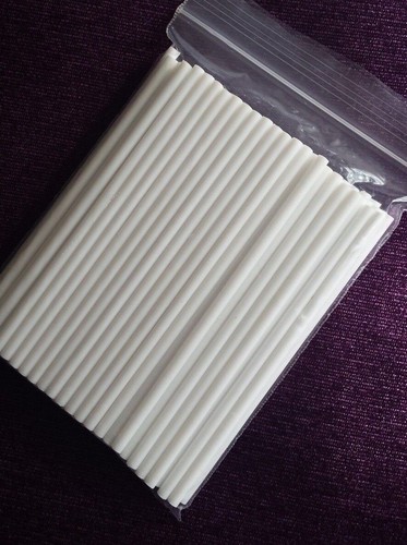 8cm white solid plastic lolly - plastic,