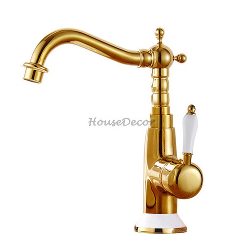 Gold victorian basin mixer tap - gold,