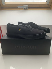 Lyle And Scott Mens Wick Canvas Trainers Black Size UK 9 Ready to post