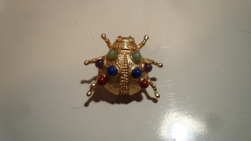 Vintage gold tone cabouchon - gold,