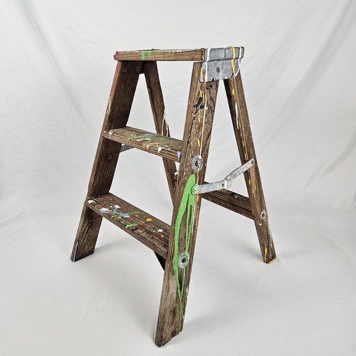 Vintage wooden step ladder - vintage,