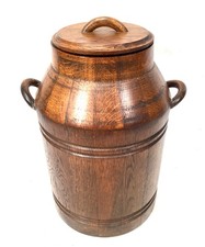 Vintage Oak Wooden Milk Churn