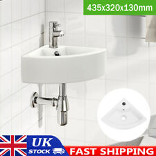 Small Quarter Corner Basin Sink Cloakroom Bathroom Hand Wash Sink Wall Mounted