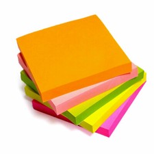 Post It Sticky Notes, Self Adhesive 76mm, Neon Colours Reminder Paper Memo Pads