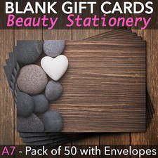 Blank Gift Voucher Card Massage Beauty Spa Holistic Salon - x50 + Envelopes