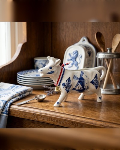 Delft blue cow creamer - creamer, vintage