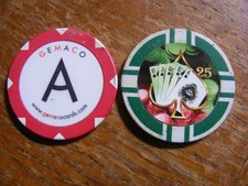 vintage casino chips 2 unkown casino chips see photos 