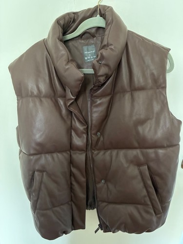 Brown faux leather padded - faux,